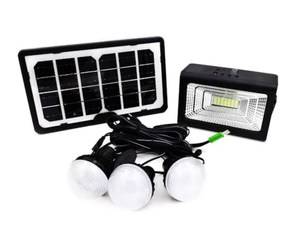 Kit solaire avec projecteur et 3 ampoules